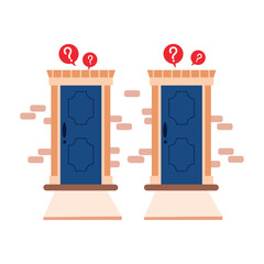 Sticker - doors choice illustration