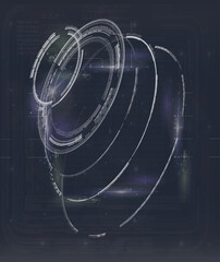 Aufkleber - futuristic circular control panels