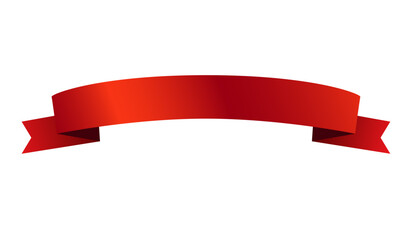 Wall Mural - red ribbon banner on transparent background