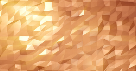 Poster - Abstract yellow gold low poly triangular mesh background
