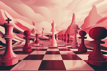 Wall Mural - Graphic illustration of a chessboard