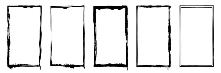 Poster - set of grunge border black frame. vector collection
