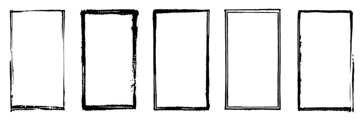 Poster - set of grunge border black frame. vector collection