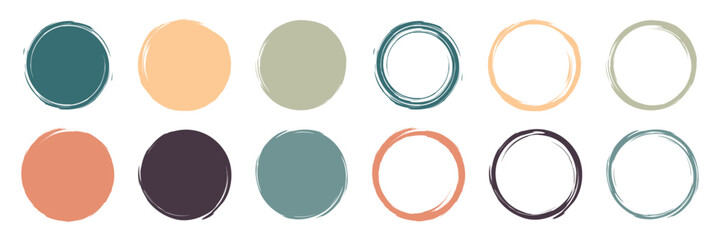 Poster - set of colorful hand drawn round shapes. vector