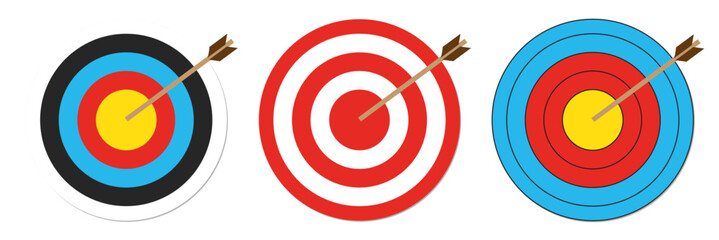 Wall Mural - round vector target with arrow red blue yellow and white