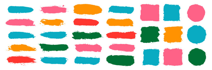 Poster - set of colorful brush stroke. grunge paint stroke collection