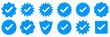 set of verified badge. blue tick vector