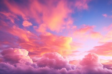 Wall Mural - A plane flying through the clouds during a beautiful sunset. Perfect for travel and aviation-related projects