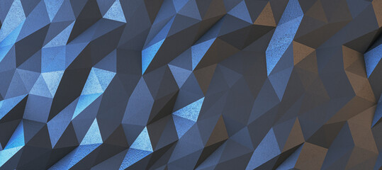 Poster - Creative wide gray geometric background. Landing page concept. 3D Rendering.