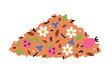 Pile or Heap of Dried Tea Leaves and Flowers Vector Illustration