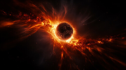 Wall Mural - singularity black hole in space cosmic fictional graphics, an object in deep space