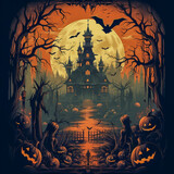 Fototapeta Big Ben - Halloween pumpkin background