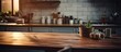 © Lasvu - Fuzzy kitchen interior with desk area and napkin space
