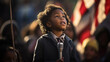 Calling for civil rights for black Child in America black history month concept
