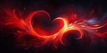 Romance Love Symbol Red Heart Abstract Background Greetings.