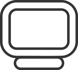 Poster - laptop desktop computer flat outline vector 