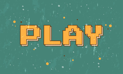 Poster - Retro style typographic text design with the concept of old games. Retro vintage design style