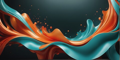 Wall Mural - Abstract 3D Background. Wallpaper Satin Waves Changing Colors. Neon Sound Waves. Color Changing Sound Waves. Digital AI, Generative AI.