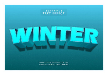 Wall Mural - Winter editable text effect 3 dimension emboss modern style