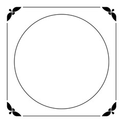 Wall Mural - retro square round photo frame or tile. vector vintage photographic portrait picture frame with a be
