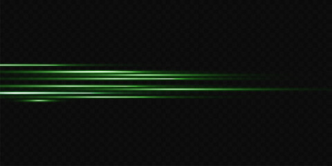 Wall Mural - vector illustration in green color. set of lighting effects. glare and flashes. bright rays of light