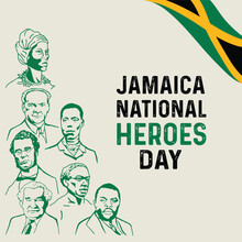 VECTORS. Editable Banner For The National Heroes Day In Jamaica, October