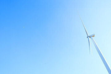 Wall Mural - Wind farm on the mountain On a clear day wind energy concept alternative energy Renewable energy