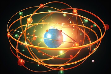 Atomic structure. Quantum Physics concept
