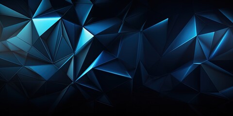 Wall Mural - Black dark blue abstract background. Geometric shape. Line angle triangle stripe polygon. Color gradient