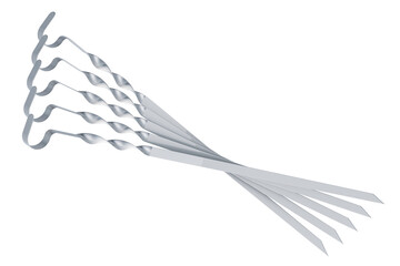 Poster - Metal skewers, 3D rendering isolated on transparent background