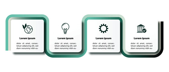 sustainability environment protection eco friendly process chart flow template with icon and text space concept of esg social governance sdgs sustainable development goals green business background