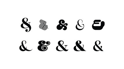 Poster - various ampersand elegance unleashed: elevate your designs with vintage styling typeface. vector ill