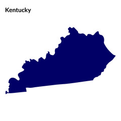 Canvas Print - Map of Kentucky. Kentucky map. USA map