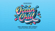 Fresh Ocean Chill Typography vector stylish. Editable text effects lettering design.