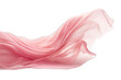 Silk scarf flying in the wind. Waving pink satin cloth isolated on transparent background	