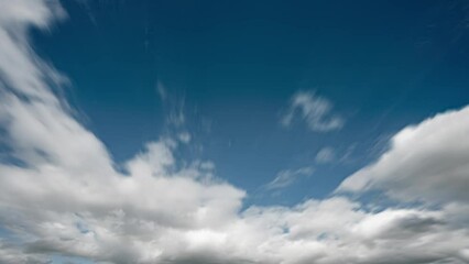 Wall Mural - flying white clouds on the summer sky time laps