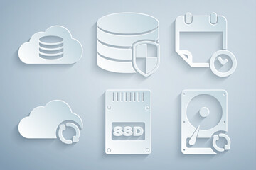 Poster - set ssd card, calendar and clock, cloud sync refresh, hard disk drive hdd, database protection and d
