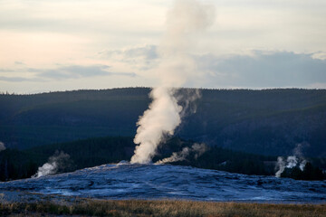 Wall Mural - Boiling water in Yellowstone national park