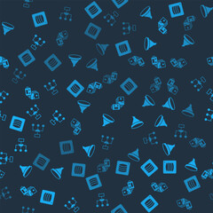 Poster - Set Server, Data, Funnel or filter, Artificial intelligence robot and Algorithm on seamless pattern. Vector