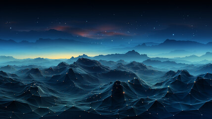 Wall Mural - Mountain line technology background.