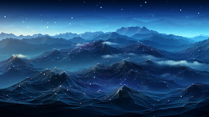 Wall Mural - Mountain line technology background.