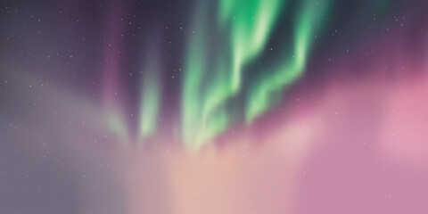 Wall Mural - polar lights, starry sky. northern landscapes. vector illustration.