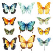Butterflies. 2 Separated elements. PNG. AI