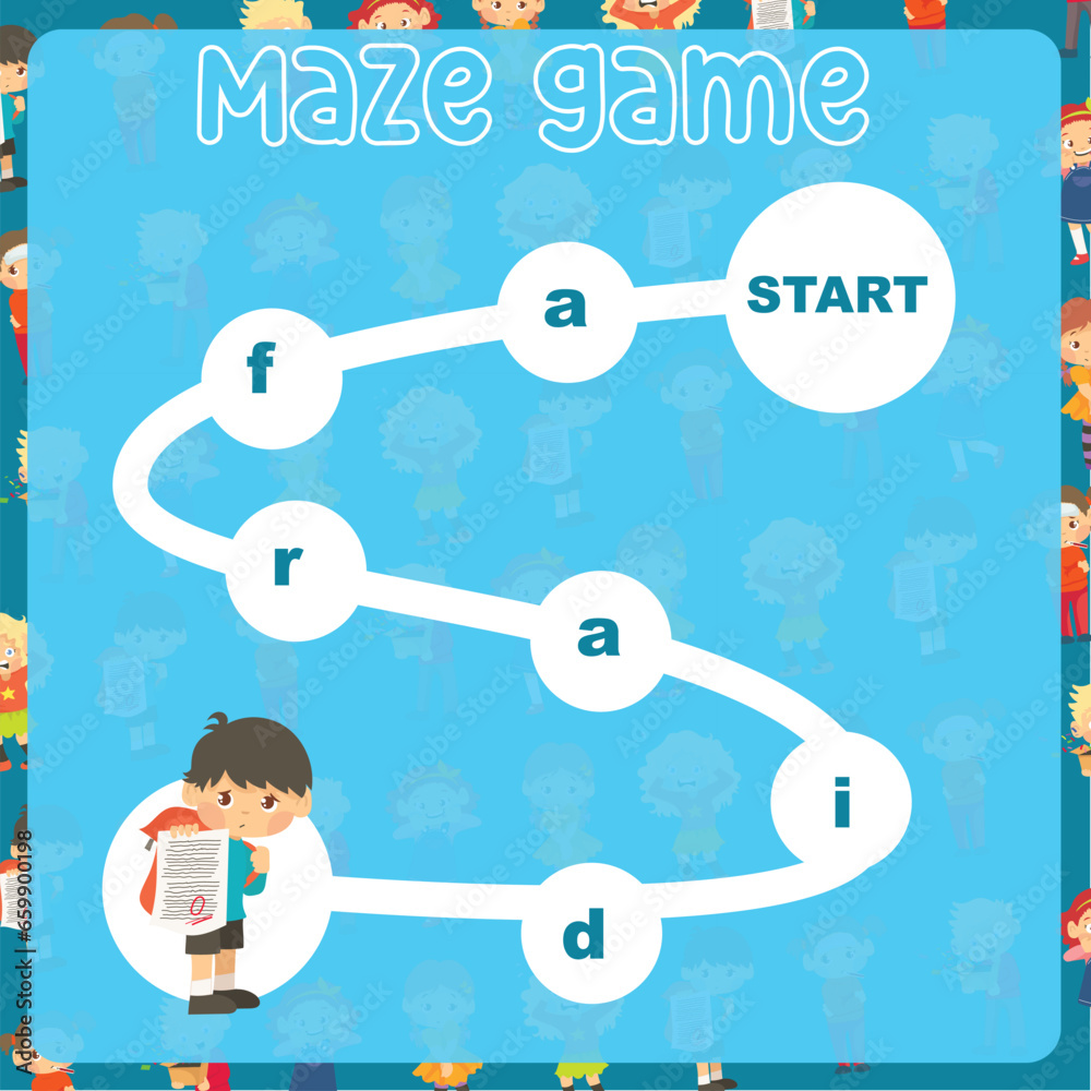 praca-wektorowa-bez-tantiem-maze-game-worksheet-for-kids-with-feelings