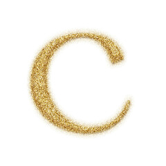 Poster - Gold glitter alphabet letters from A to Z, isolated on transparent background, lowercase. This is a part of a set which also includes numbers and symbols