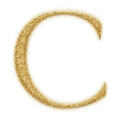 Poster - Gold glitter alphabet letters from A to Z, isolated on transparent background, uppercase. This is a part of a set which also includes numbers and symbols