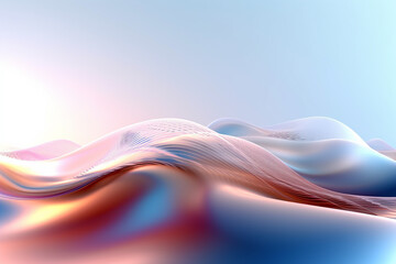 Wall Mural - abstract 3d background wave lines peach shades gradient.