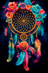 Beautiful background dream catcher gently. Generative AI.