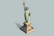 Statue of Liberty 3d rendering isometric style