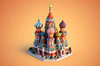 Saint Basil's Cathedral 3d rendering isometric style